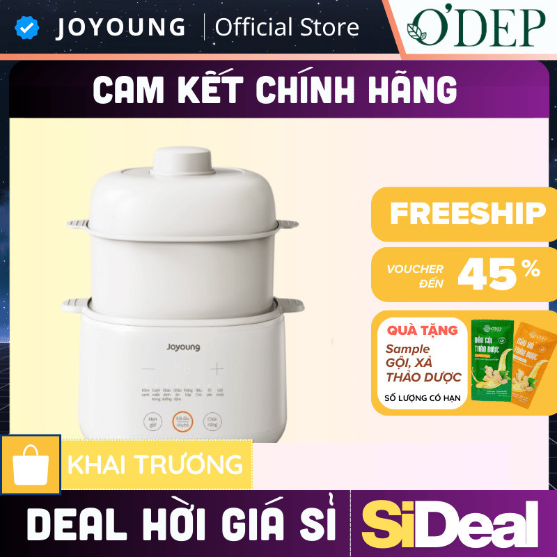 Nồi nấu chậm Joyoung JSC-107 (1L 1 thố sứ) / JSC-187 (1.8L 3 thố sứ) - SIDEAL SIA