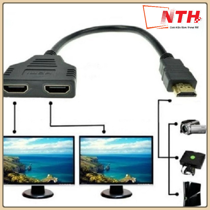 Dây chia tín hiệu HDMI 1 ra 2 đầu dẹt - Cáp chia HDMI 1 ra 2 - Chia HDMI 1 ra 2