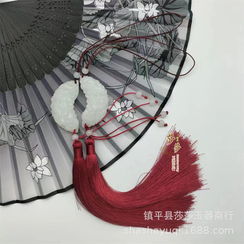 Mặt Dây Chuyền Cổ Rồng Phượng Đôi Tuần Lân, Phong Cách Hanfu Màu Trắng Đơn Giản - Phụ Kiện Cho Sườn 