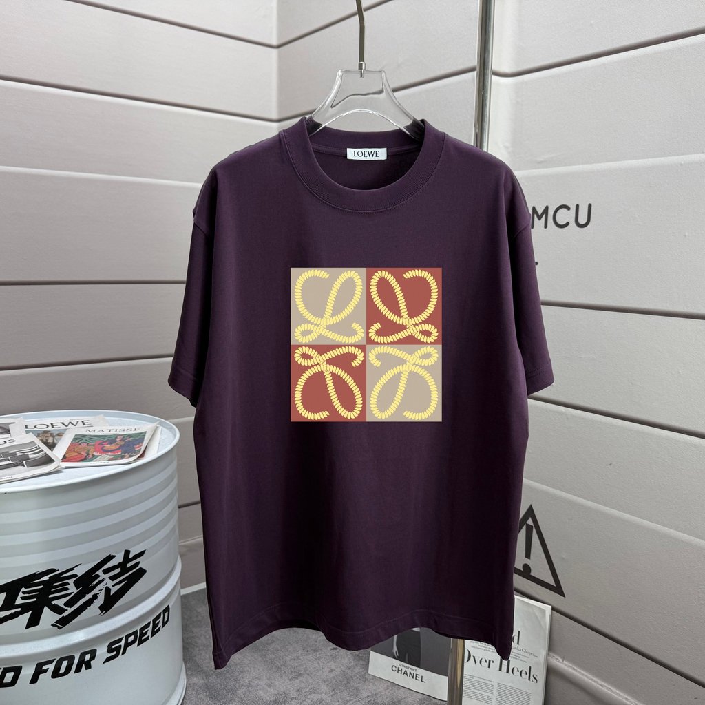 Áo Thun Unisex LOEWE 2026, Cotton Nguyên Chất, Nhiều Màu Sắc