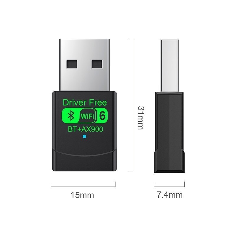 USB WiFi 6 Bluetooth 5.4 Adapter 2in1 Dongle Băng tần kép 2.4G & 5GHz Mạng USB Bộ thu Wlan không dây