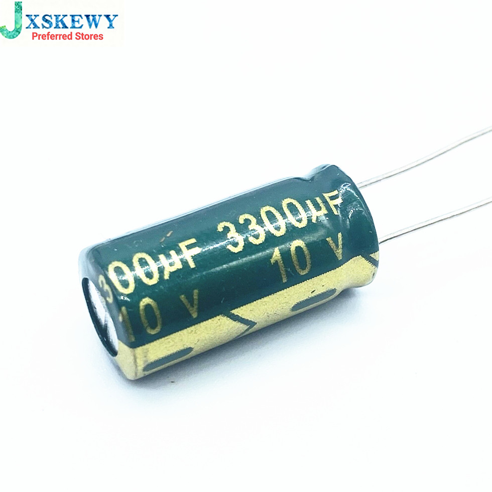 6 Chiếc 10V 3300UF 10 * 20 mm Thấp ESR Nhôm Điện Tụ Điện 3300 uf 10 V Tụ Điện Tần Số Cao 20%