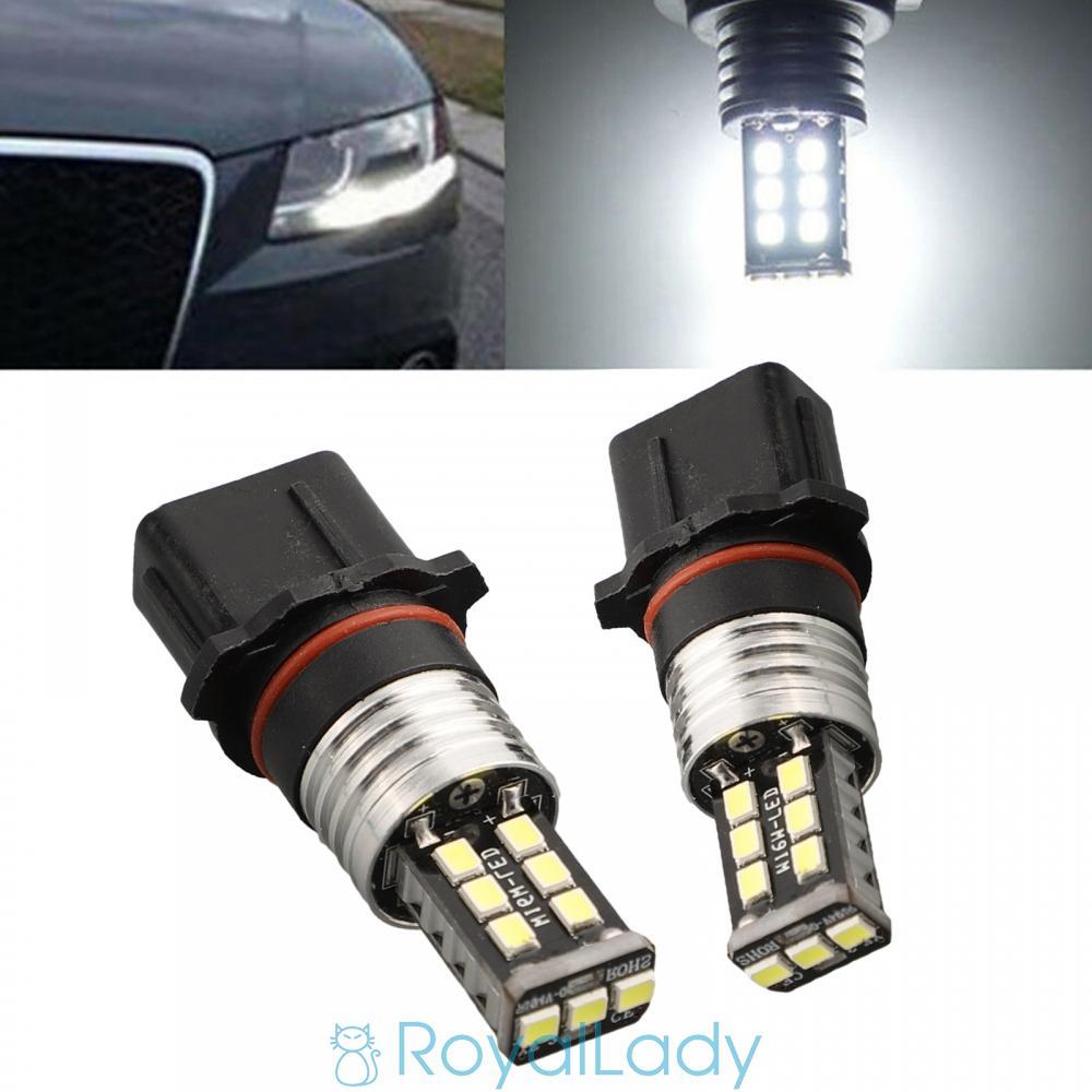 Bóng Đèn Lỗi Đèn Miễn Phí P13W Đa Năng Trắng Lái Xe 12V DC 15LED 2835 2 Chiếc