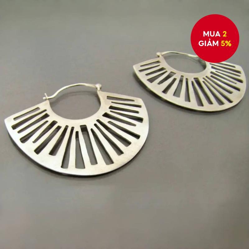 Bông tai cổ điển, bông tai vòng bạc, bông tai bohemian, bông tai vòng, bông tai bộ lạc bạc.