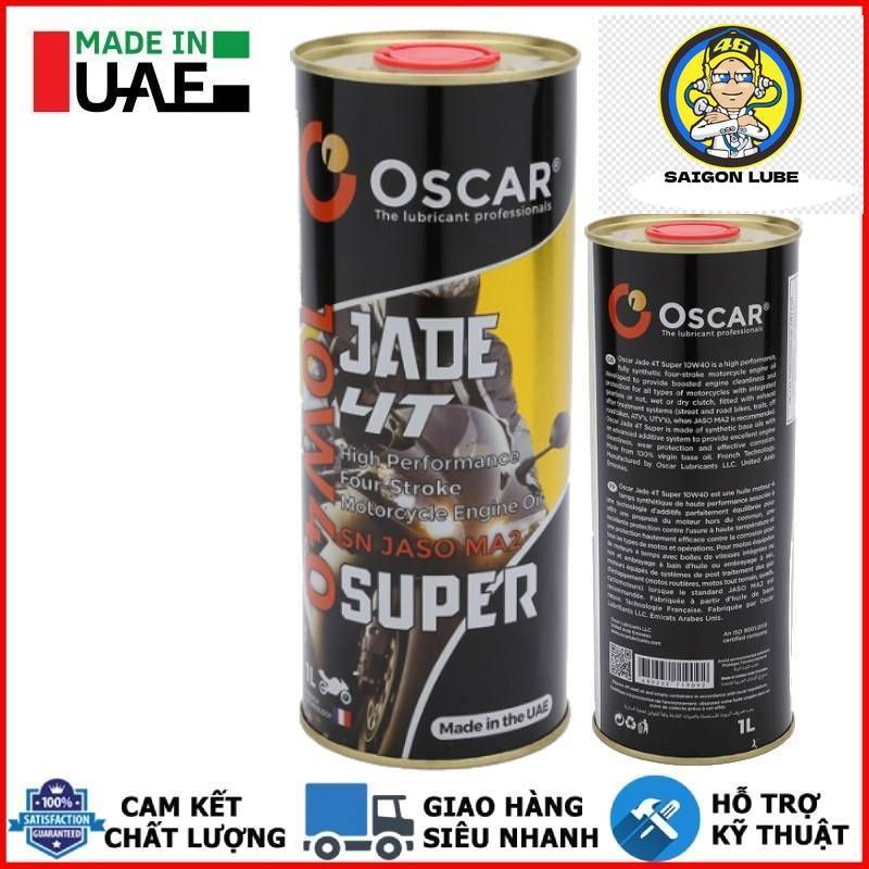 Nhớt Oscar Jade 4T Super 10W40 dành cho xe số, côn tay - Nhập khẩu UAE