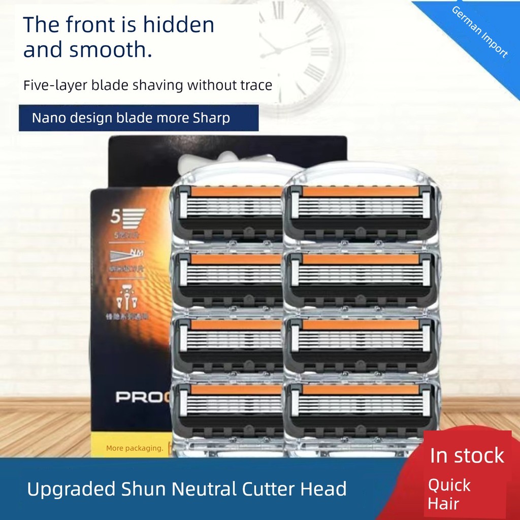 Thích hợp cho Gillette Sharp Hidden Smooth Hướng dẫn sử dụng Dao cạo Sharp Speed 5 lưỡi dao cạo nam 