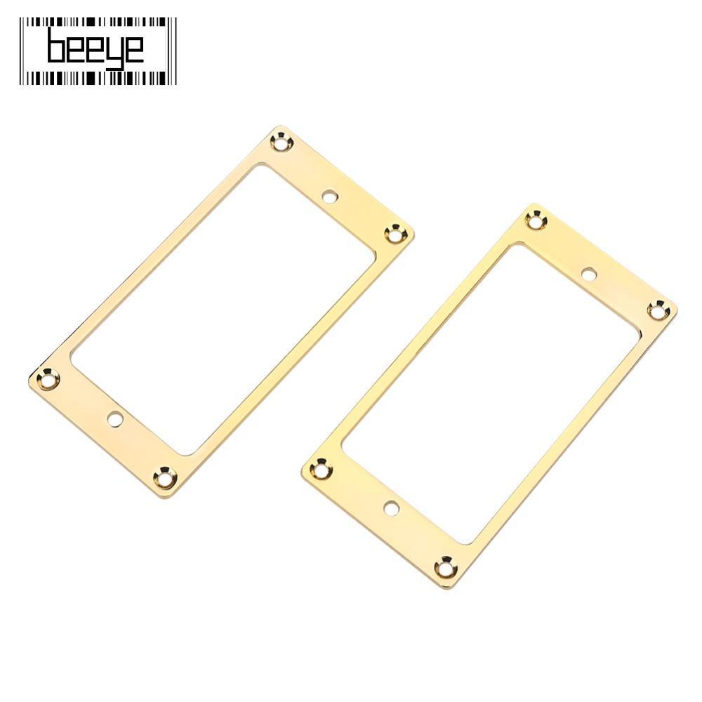 BEEYE ​2 CÁI ​Khung Pickup Humbucker, có ốc vít Hợp kim nhôm phẳng ​Nhẫn gắn, Linh kiện thay thế Hum