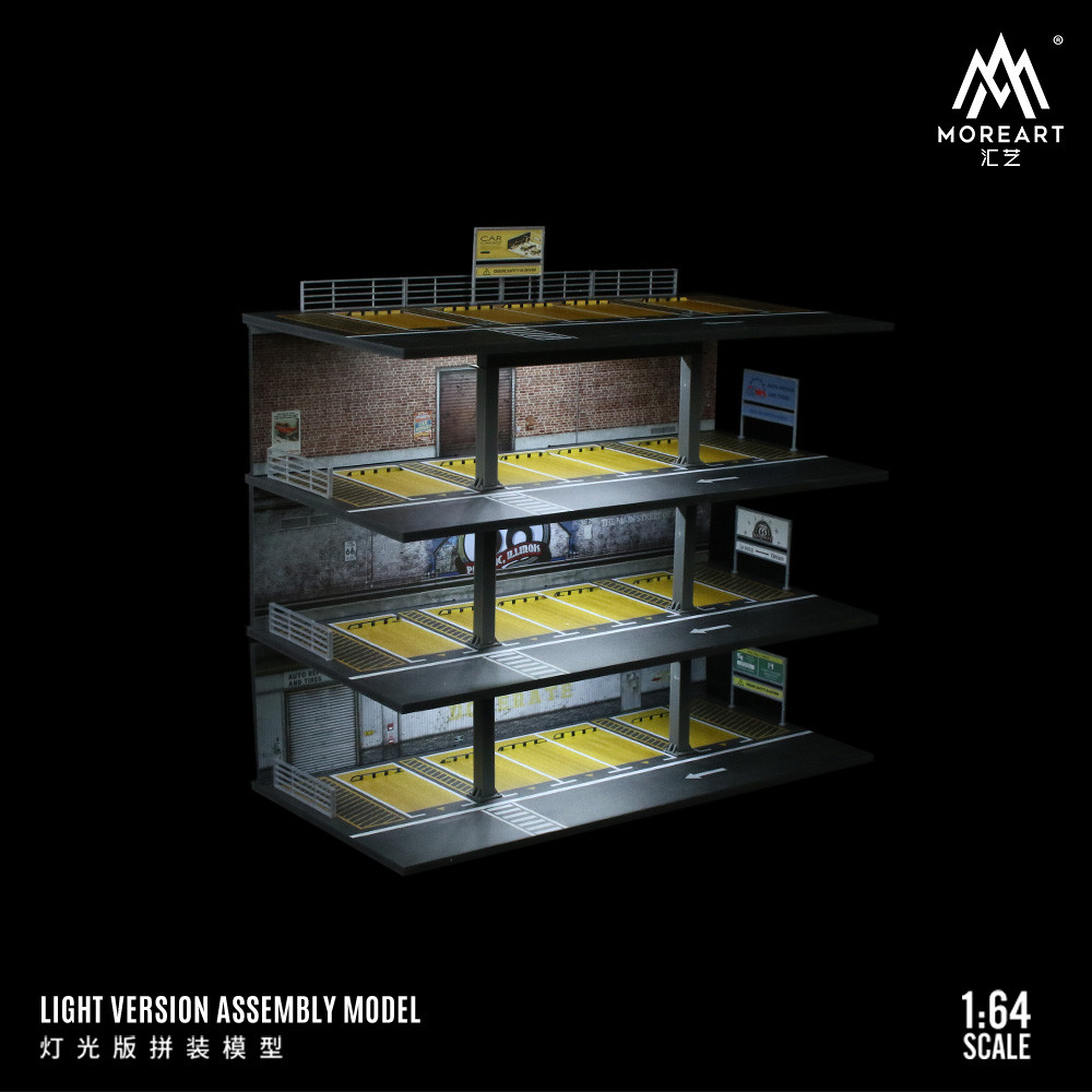 [ORDER] Mô hình diorama MOREART 1:64 American-style steel frame garage lighting assembly scene MO922