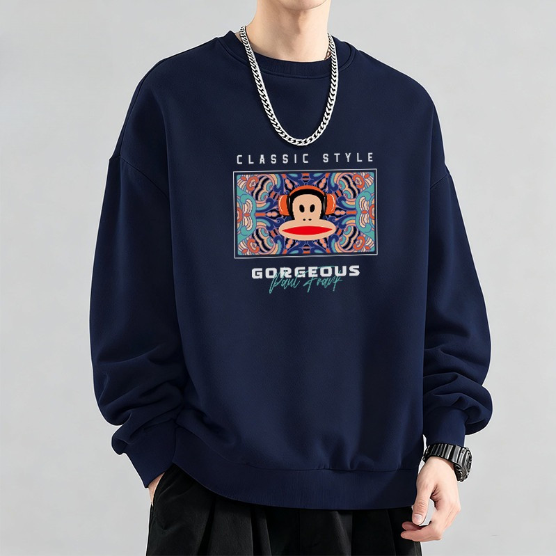 100% Cotton Paul Frank / Paul Frank Mỹ Cổ Tròn Nam Nữ Rời Áo