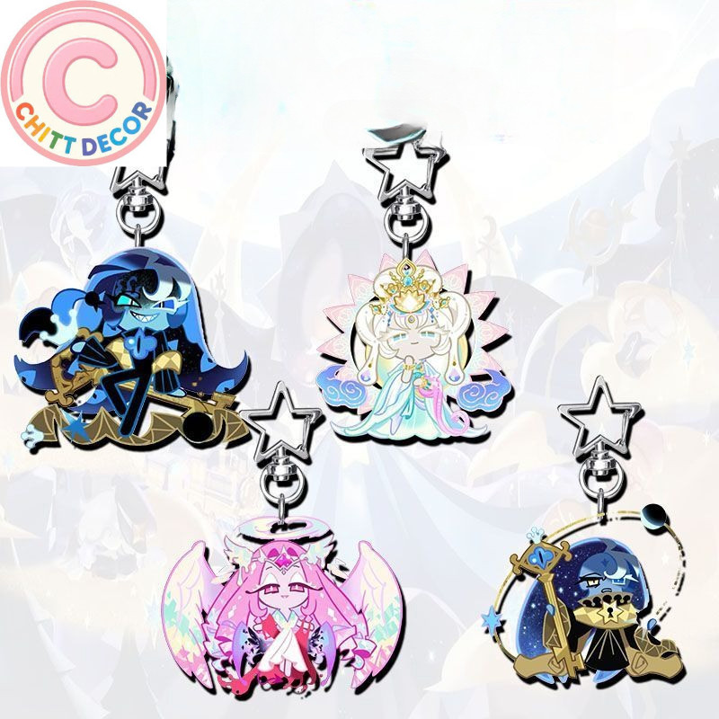‌Cookie Run Kingdom Anime KeyChain Eternal Sugar Men Key Chain for Women Fashion Cart Figure Acrylic