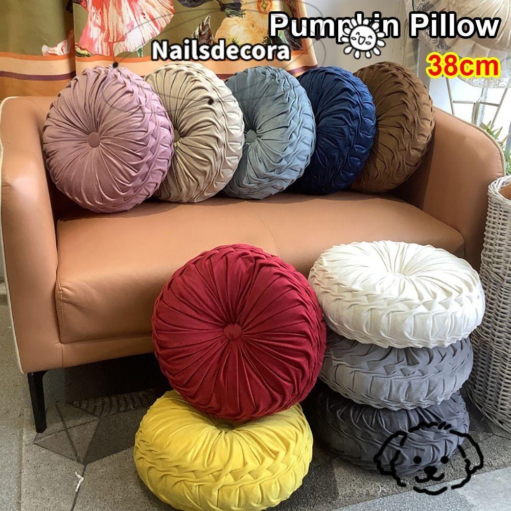 NAILS 1 Cái Gối Bí Ngô, Gối Ném Trang Trí Mềm Mại Màu Trơn, 38cm Nhung Sang Trọng Tròn Ghế Văn Phòng