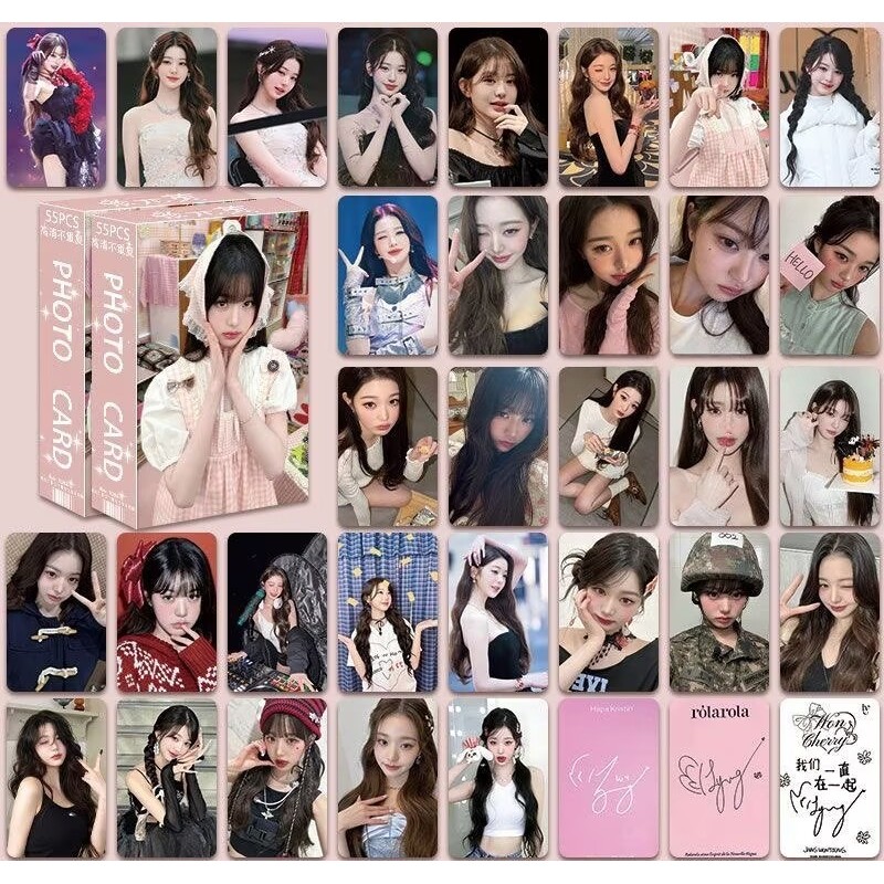 50-55 cái / hộp wonyoung ive photocards solo album magazine bìa laser hologram lomo thẻ kpop bưu thi
