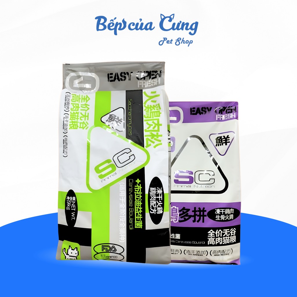Thức Ăn Cho Mèo Hạt SC 9KG Xá Hạt Mèo Siêu Topping Giàu Dinh Dưỡng, Vitamins Cho Mèo - Bếp Của Cưng