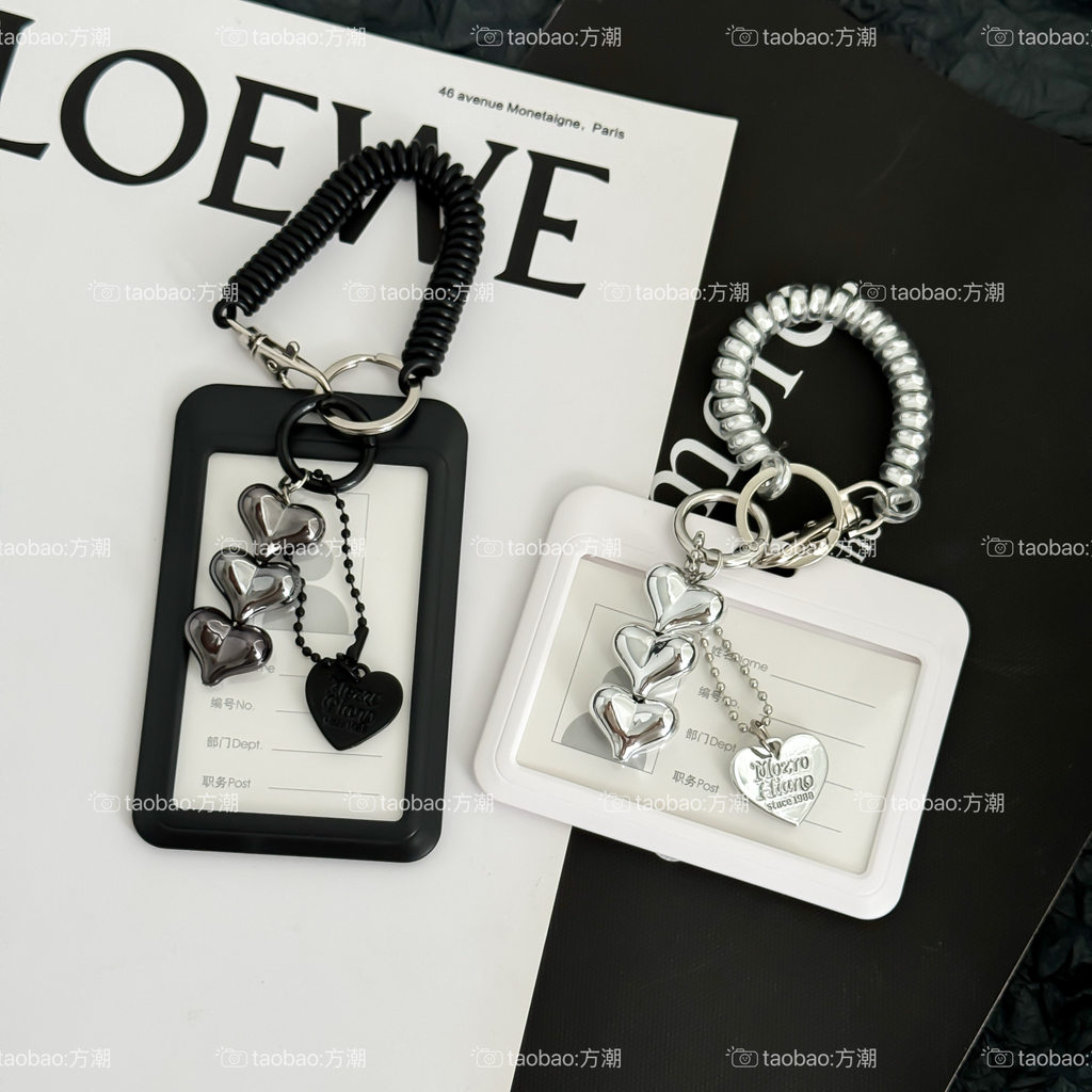 Ins Style Peach Card Holder Móc khóa Tích hợp Bus Campus Card Kiểm soát truy cập Thẻ nhỏ Thẻ làm việ