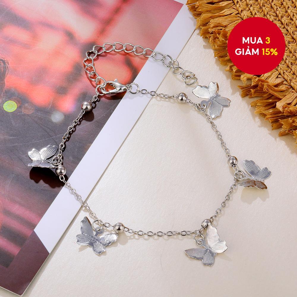 Mới Phong Cách Hàn Quốc Thời Trang Đi Biển Vòng Chân Bướm Mặt Dây Chuyền Vòng Tay Cặp Đôi Trang Sức Phụ Kiện