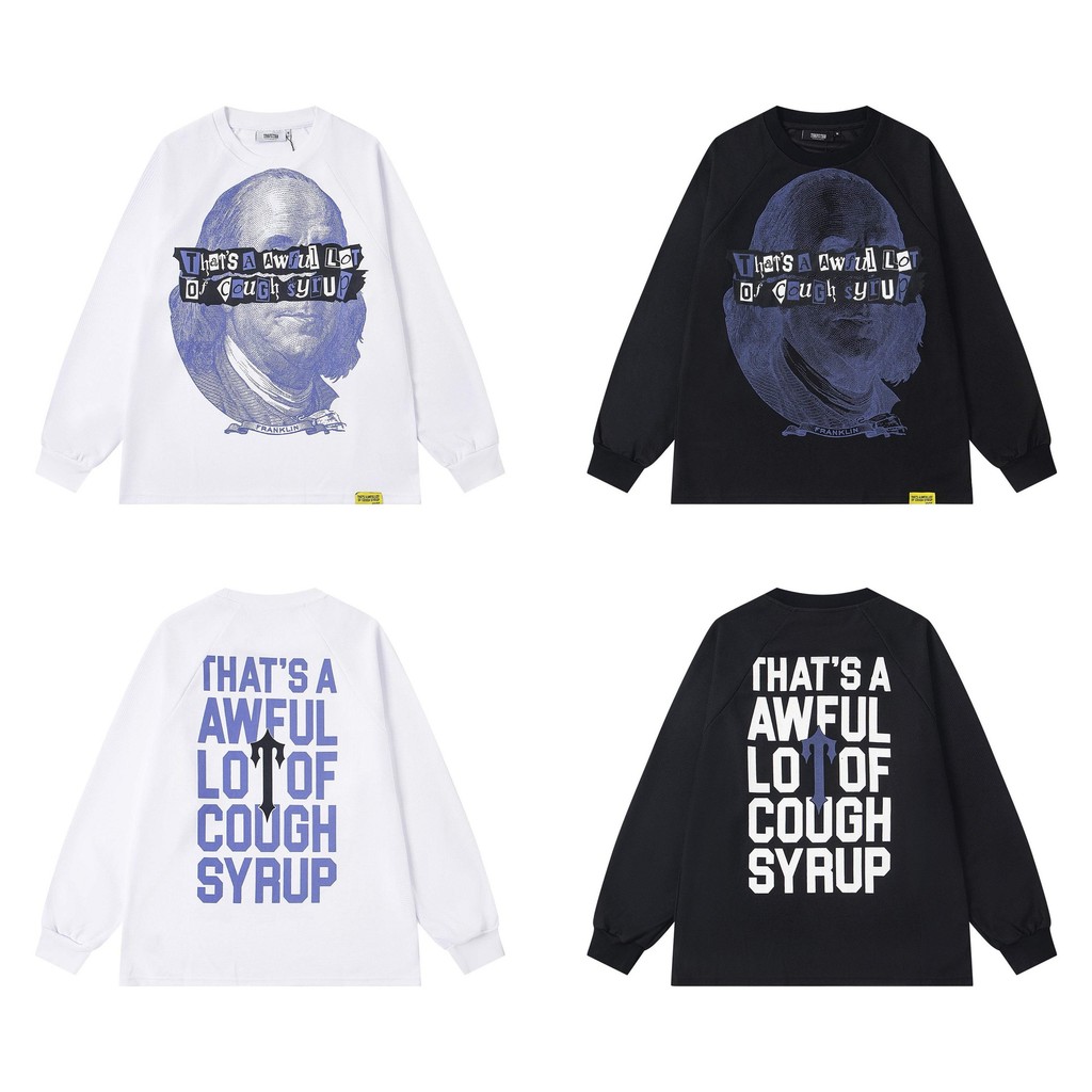 KRLP Trapstar New hip-hop letter print casual loose waffle long-sleeve shirt for men and women T Shi