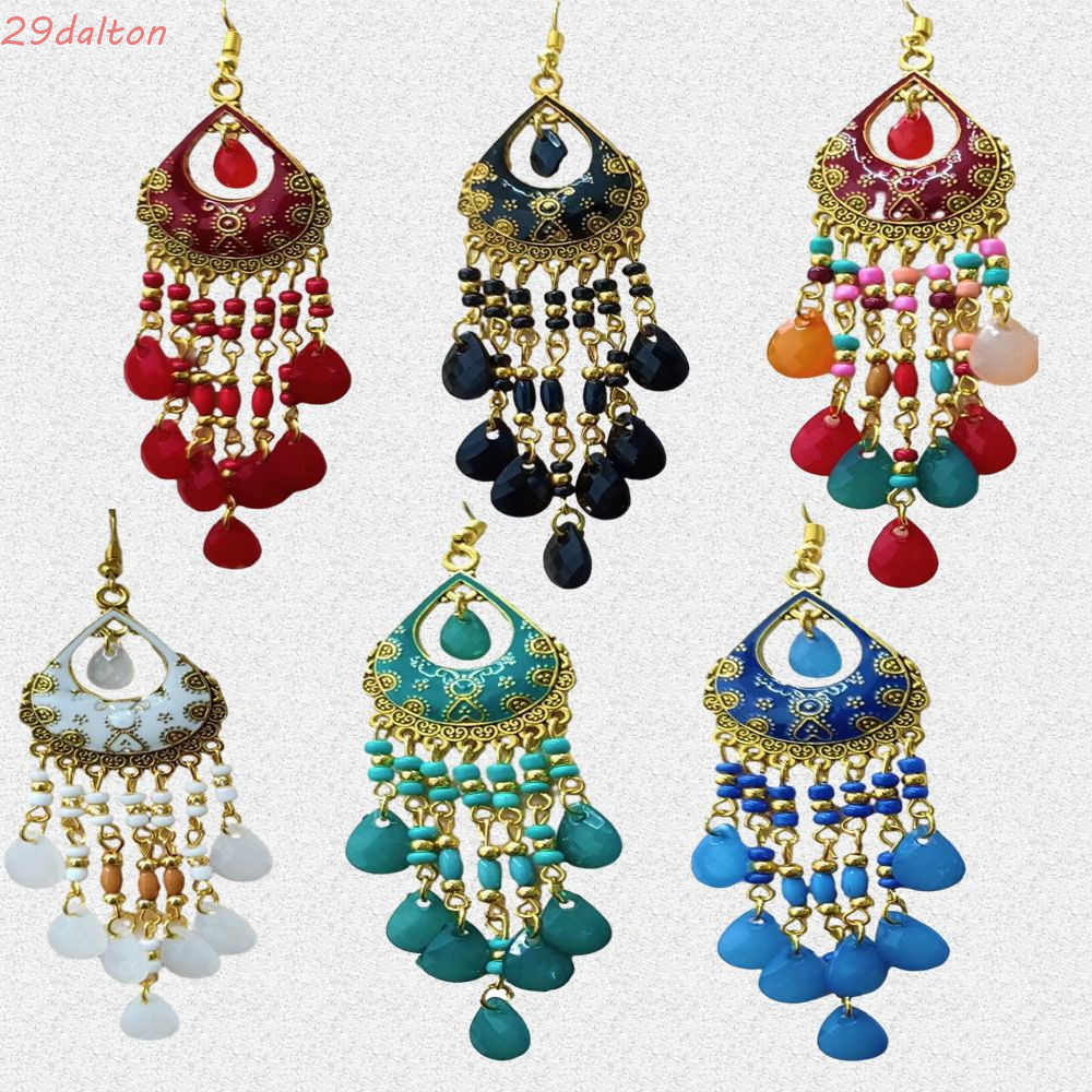 Dalton Bông Tai Boho Tua rua Hình Trái Tim, Style Dân Tộc Retrô