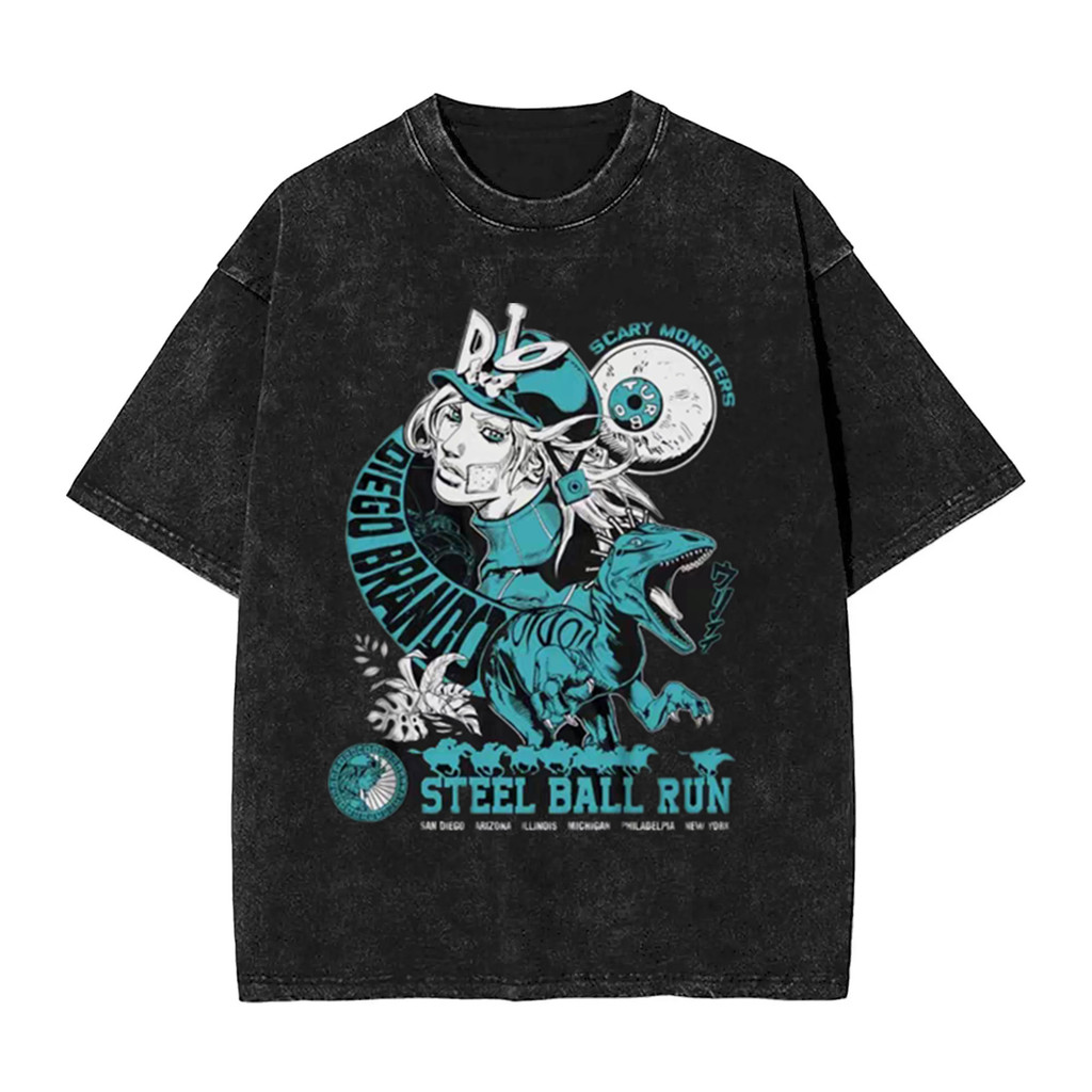 JoJo 's Bizarre Adventure [STEEL BALL RUN] Gyro Zeppeli / Jonathan Joestar đồ họa 100% cotton hạng n