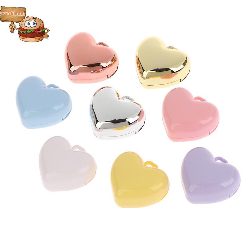 Mặt Trời 1 Cái Hình Trái Tim Mini Trống Blush Hộp Phấn Mắt Hộp Đựng Có Gương Và Chảo Nhôm Móc Chìa K