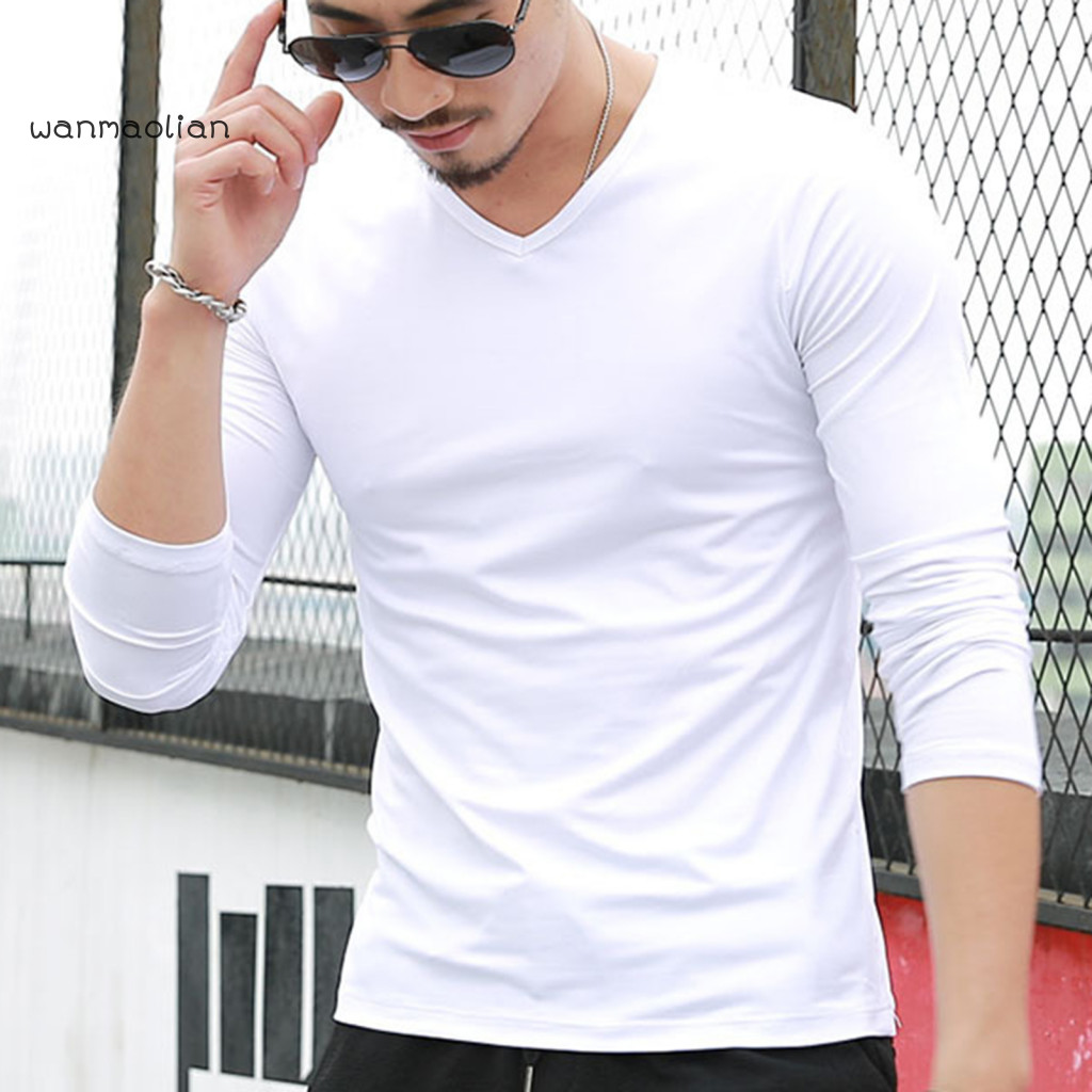 Áo nam dài tay Slim Fit, form slim fit, cổ chữ V đơn giản - Phù hợp mọi dịp