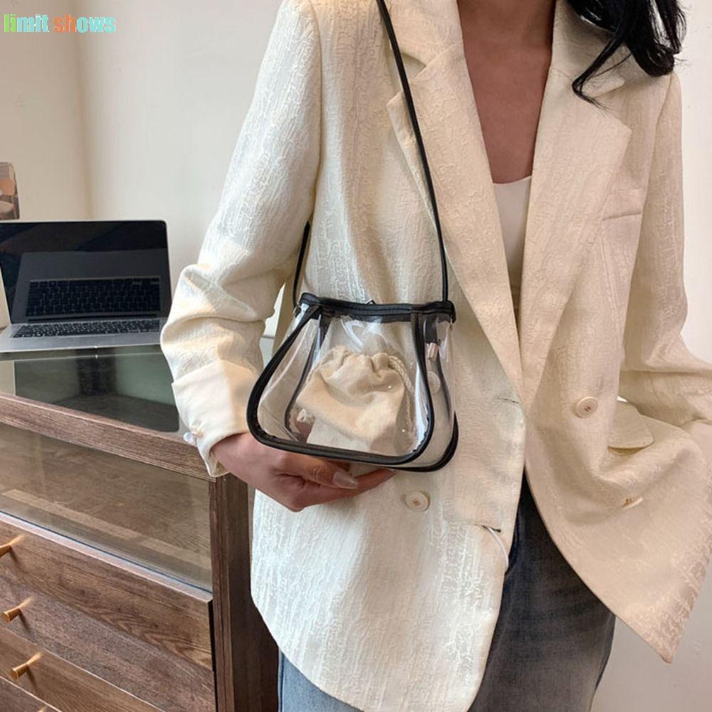 Túi đeo vai LIMIT SHOWS, Túi đeo chéo trong suốt thông thường chống thấm nước, Túi xách nữ PVC di độ