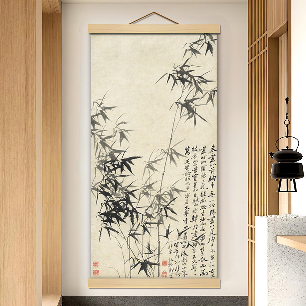 M38 M38 Báo Tre Đá Hòa Bình Hình Tre Tre Sách Ảnh Phòng Khách Lối Vào Cuộn Tranh Trang Trí Zheng Ban