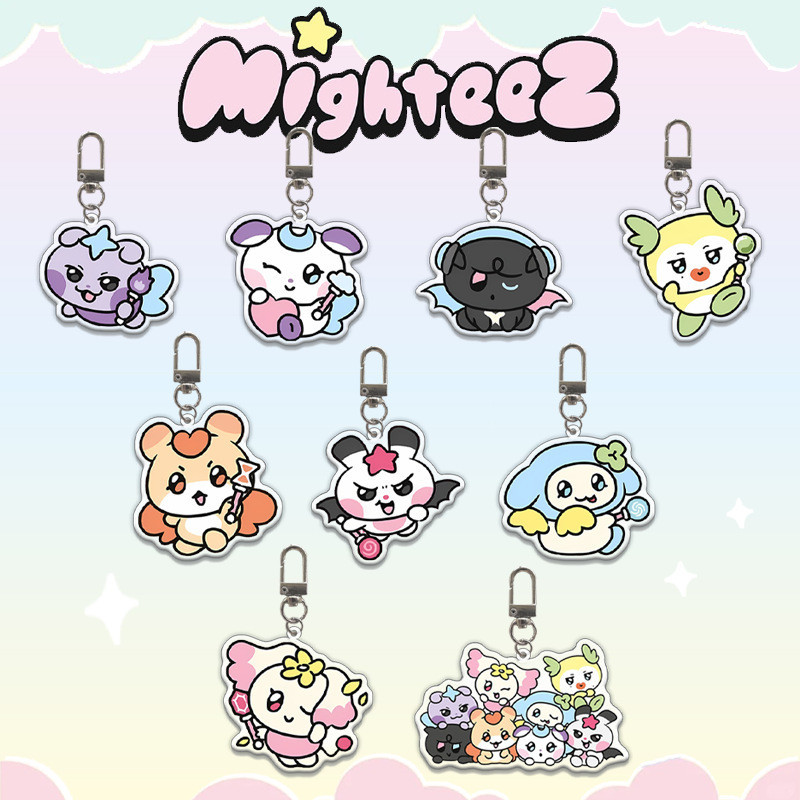 KPOP ATEEZ MIGHTEEZ Cute Acrylic Keychain Bag Pendant KeyRing Pendant Jewellery