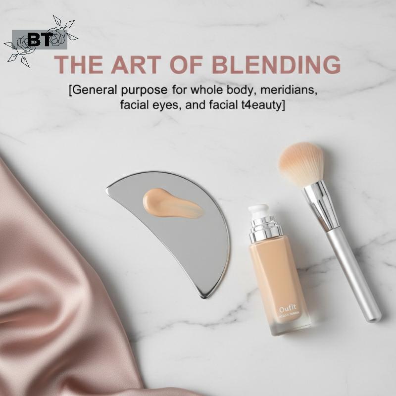 Dụng cụ cạo Guasha bằng thép không gỉ BT có túi da Pu Thìa kim loại Máy mát xa mặt Làm đẹp Dụng cụ c