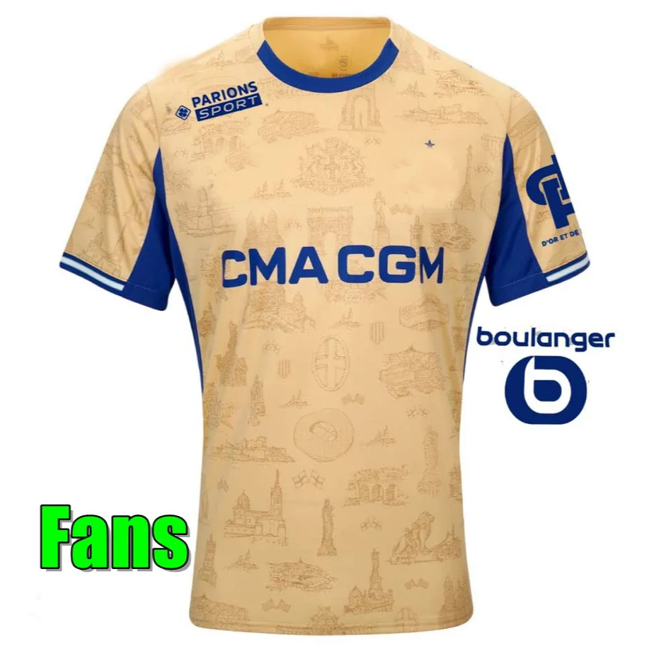 S-XXXXL 25-26 Marseille Olympic Áo đấu mới thứ 4 PAVARD MEDINA