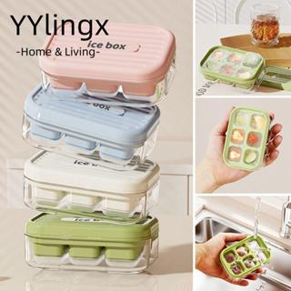 Máy làm đá viên YYLINGX, Khay đá viên mùa hè loại ép di động, DIY chống rò rỉ cấp thực phẩm với hộp lưu trữ Máy làm hộp đá Thanh