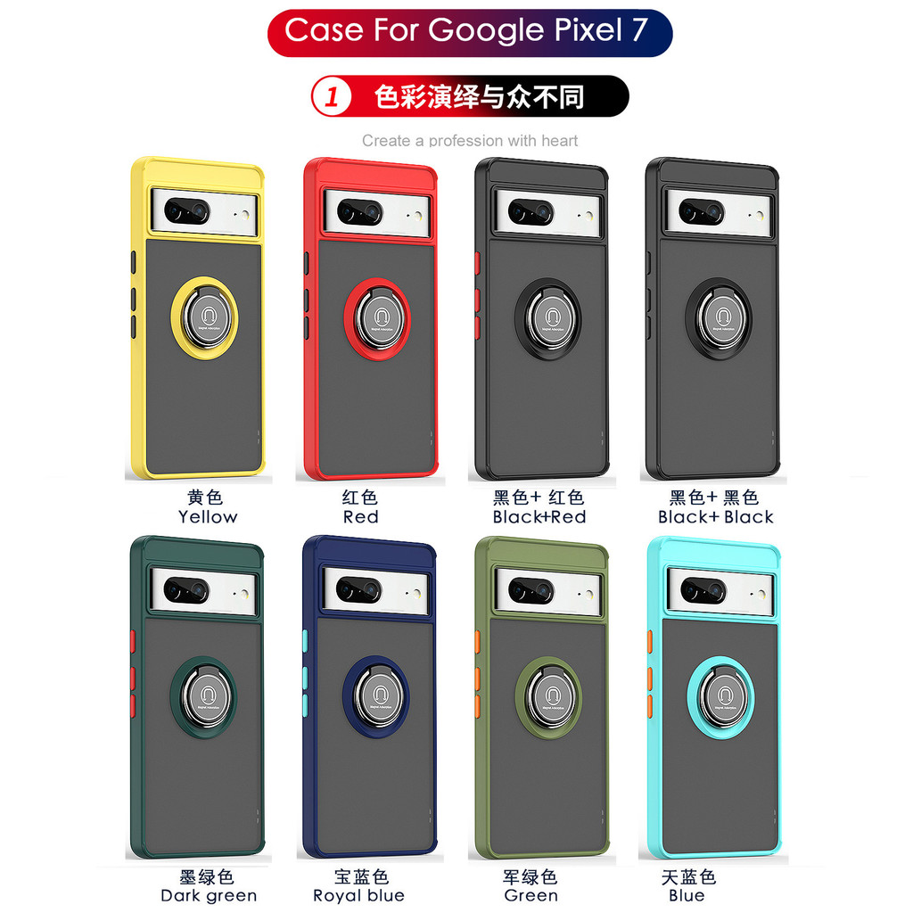Sáng Tạo Từ Tính Dành Cho Google Pixel 7 Pixel 7 Pro Ring Stand Ốp Lưng Chống Sốc PC Dành Cho Google