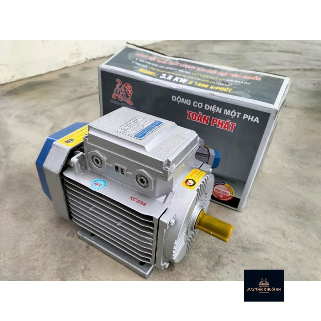 MOTOR TOÀN PHÁT ĐỘNG CƠ ĐIỆN 1 PHA 220V TOÀN PHÁT 3,5KW( 5HP ) TUA CHẬM 1400V/P, DÂY ĐỒNG 100%.