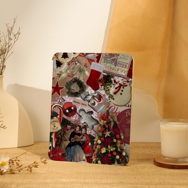 Giáng sinh Collage iPad Case, iPad Air Case cho 13 "/ 11" iPad Pro 204,13 "iPad Air 6 Case, iPad min
