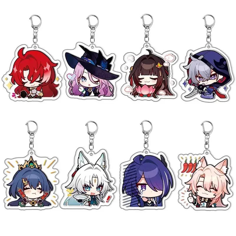 Móc khóa Honkai Star Rail Chibi Aventurine Jade Argenti Jiaoqiu Lingsha Moze Topaz Acheron Acrylic m
