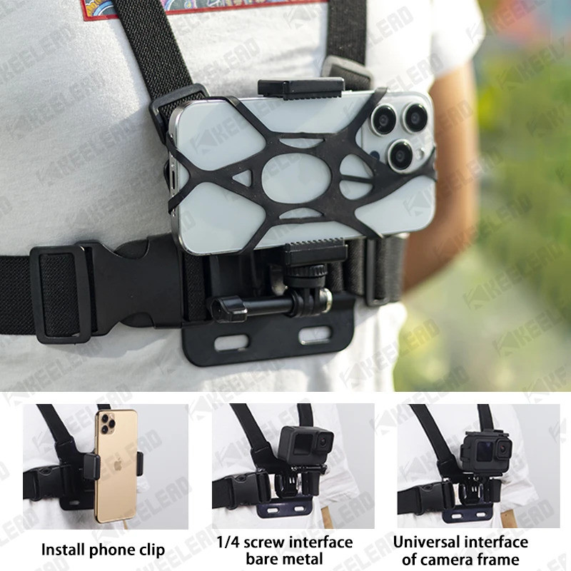 Dây đeo ngực cho GoPro Hero Camera Mount Belt Giá đỡ điện thoại cho điện thoại thông minh Xiaomi iPh