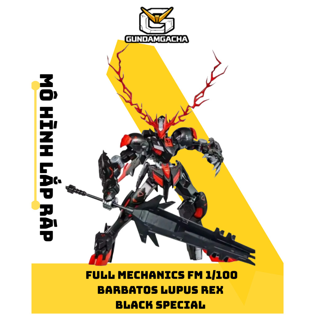 X-Mô Hình Lắp Ráp Full Mechanics FM 1/100 Barbatos Lupus Rex Black Special – Tặng Eye Effects