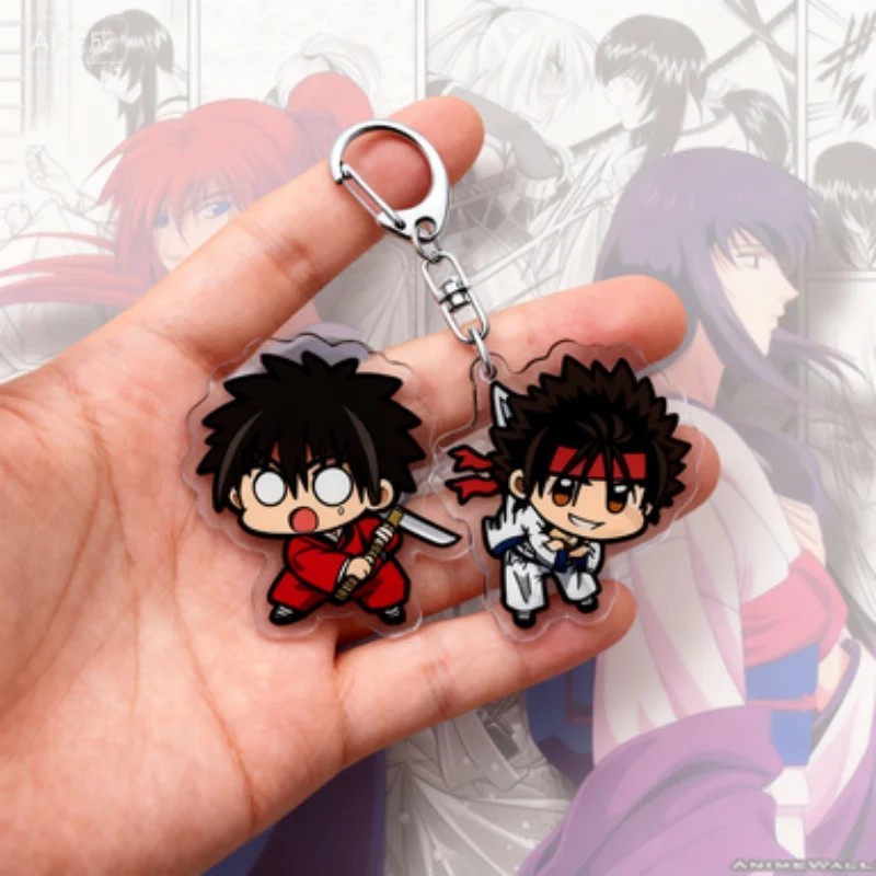 Móc khóa Anime Rurouni Kenshin Lãng khách Kenshin Mica Acrylic Chibi dễ thương trang trí Himura Kens