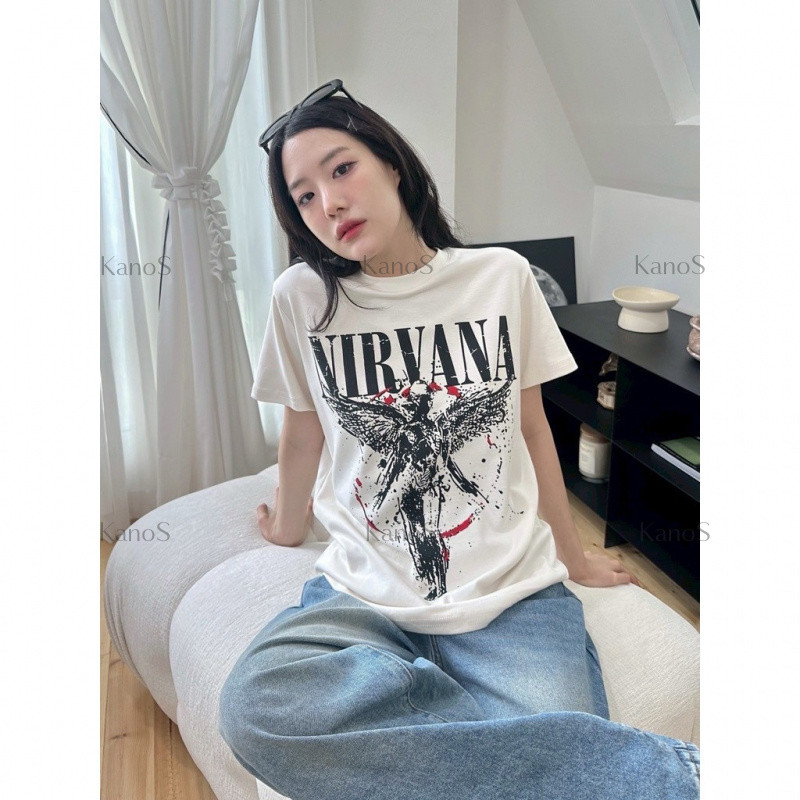 Kanos Shop | Áo thun oversize cổ tròn, họa tiết Y2K