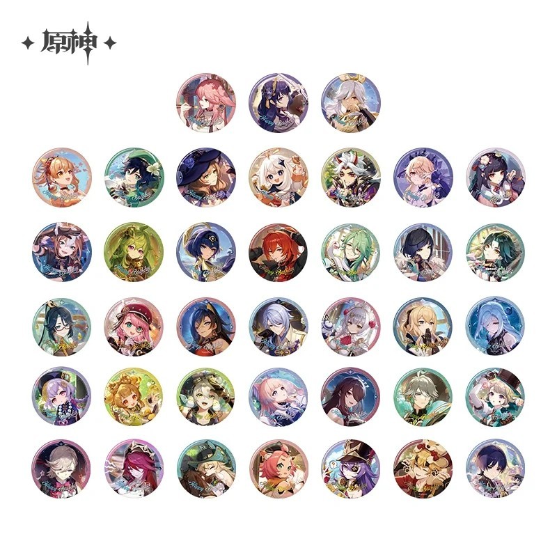 Huy hiệu cài áo Badge Genshin Impact chính hãng miHoYo Series sinh nhật 2025 Alhaitham Wanderer Xiao