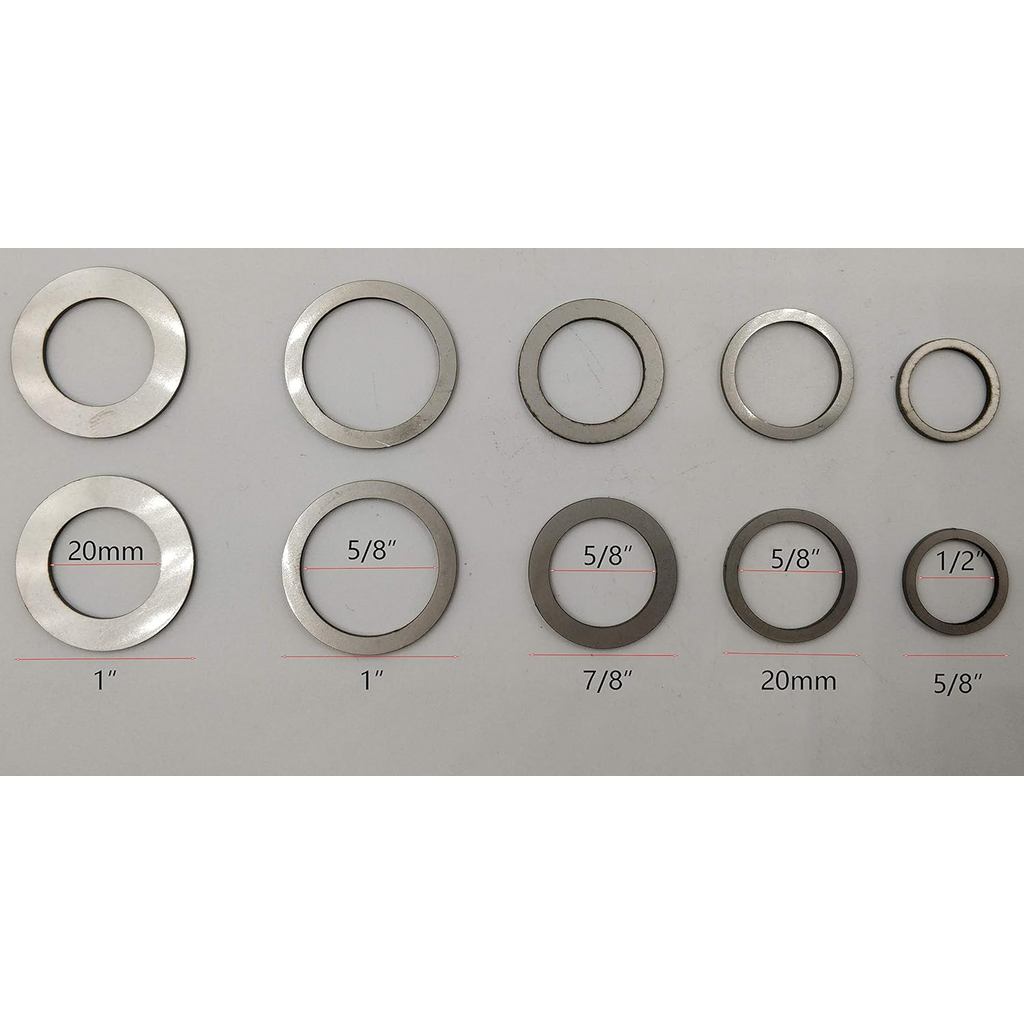 Bộ vòng đệm chuyển đổi lưỡi cưa 10 cái, từ 1 inch sang 20 mm, 1 inch sang 5/8 inch, 7/8 inch sang 5/