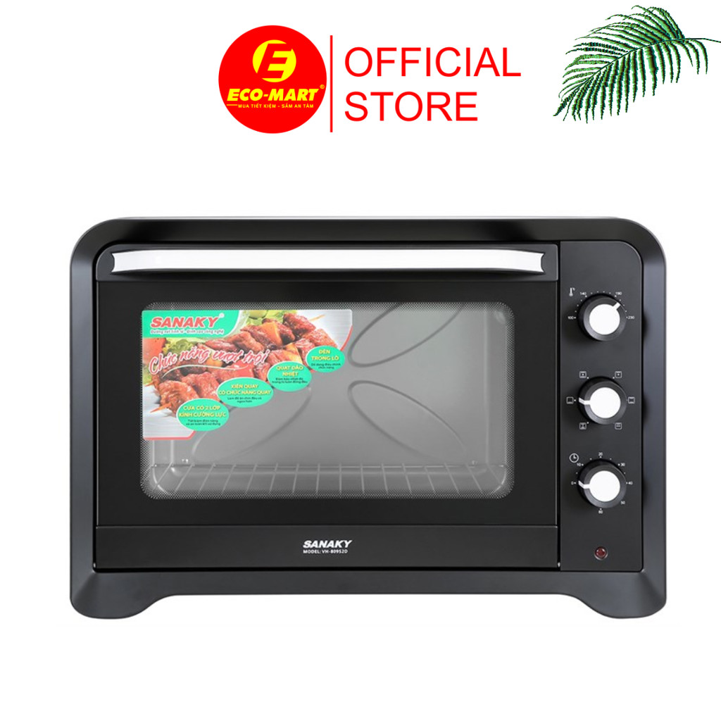 Lò nướng SANAKY VH-809S2D 80 lít màu đen vỏ thép sơn tĩnh điện