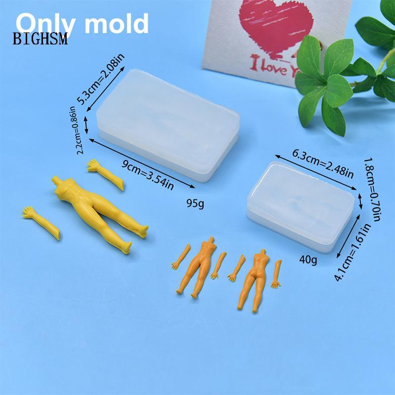 BIGHSM 1 Bộ Đất Sét Polymer Nam Búp Bê Cơ Thể Torso Khuôn Silicon Fondant / Nhựa Đất Sét DIY Búp Bê 