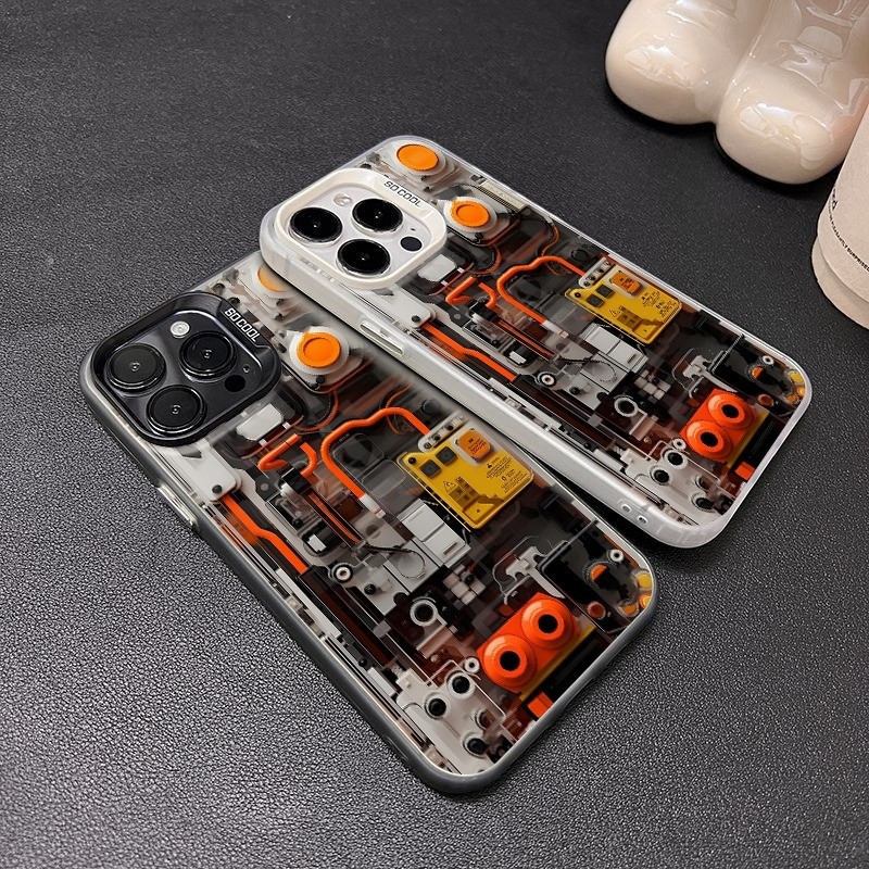 Ốp Điện Thoại Chống Sốc Lỗ Lớn Cứng Bản Sao Tuổi Cũ Mạch Chống Vân Tay Thích Hợp Cho iPhone 17 16 12