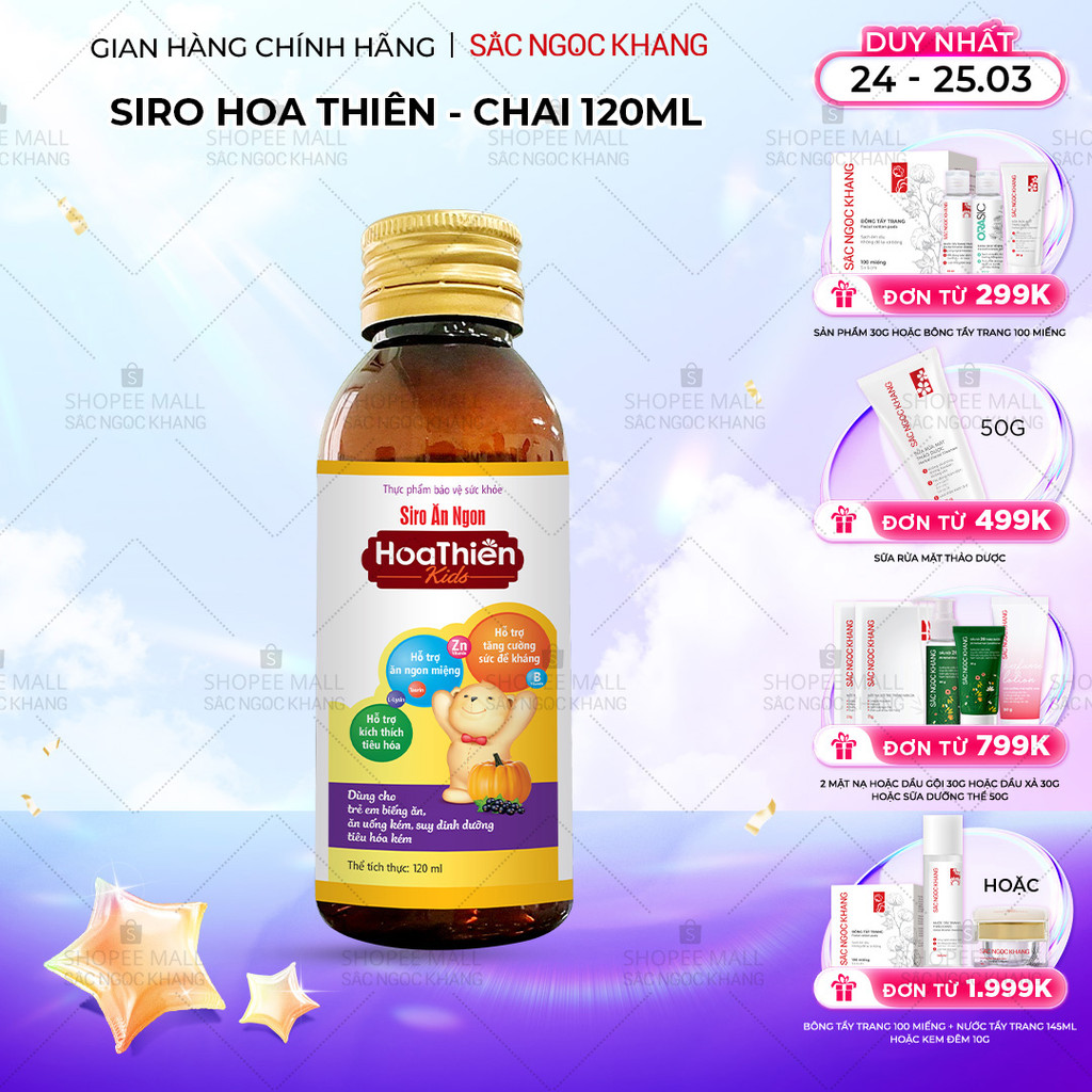 Siro Ăn Ngon SẮC NGỌC KHANG giúp hổ trợ kích thích hệ tiêu hóa & ăn ngon miệng chai 120ml