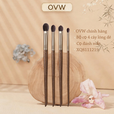 Bộ cọ phấn mắt OVW 4 chiếc Bàn chải trang điểm tóc dê Bộ bóng râm mắt Bàn chải pha trộn Dụng cụ bôi lông dê Dụng cụ mỹ phẩm XQ8111219