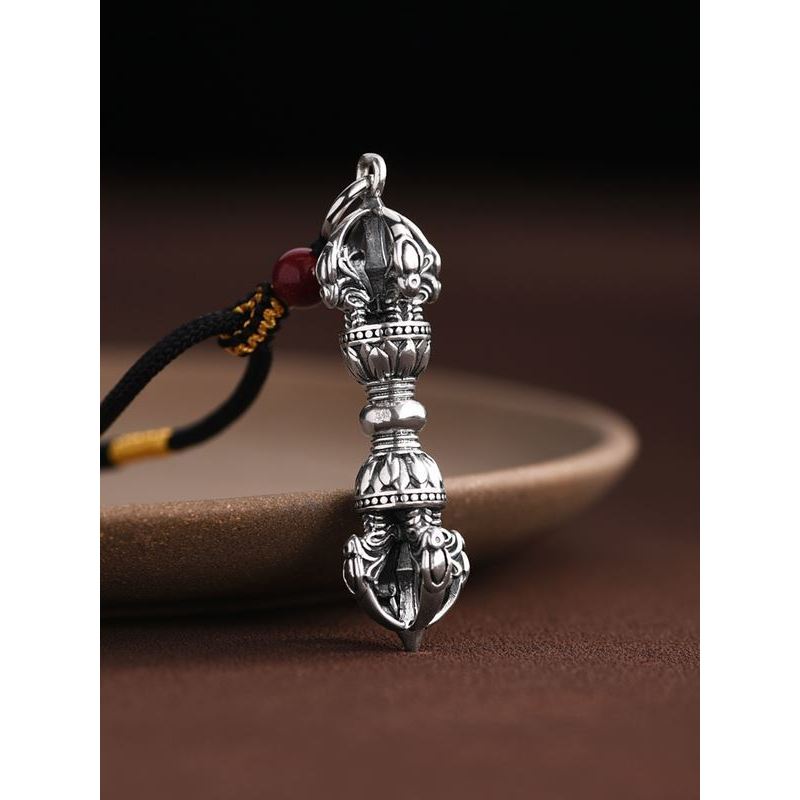 Luotai Cũ Silversmith 990 Mặt Dây Chuyền Bạc Nam Nữ Retro Phong Cách Quốc Gia Niche Vòng Cổ Mặt Dây 