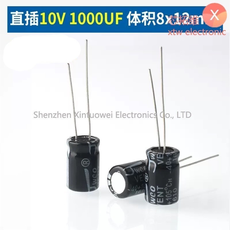 (20 Cái) Tụ Điện Nhôm 10V 1000UF Chất Lượng Cao 8 * 12mm DIP-2 1000uF10v