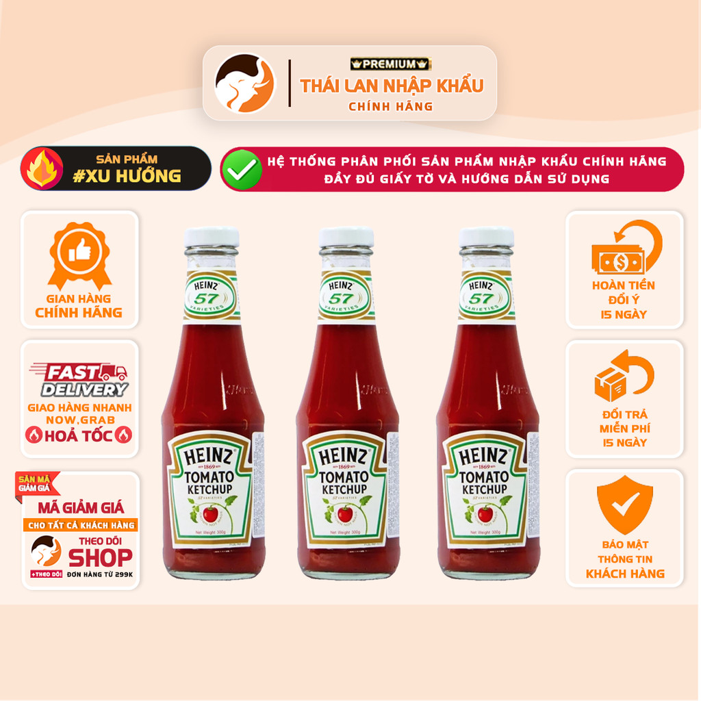 [NHẬP MỸ] Tương Cà Heinz 300g – Heinz Tomato Ketchup Không Chất Bảo Quản