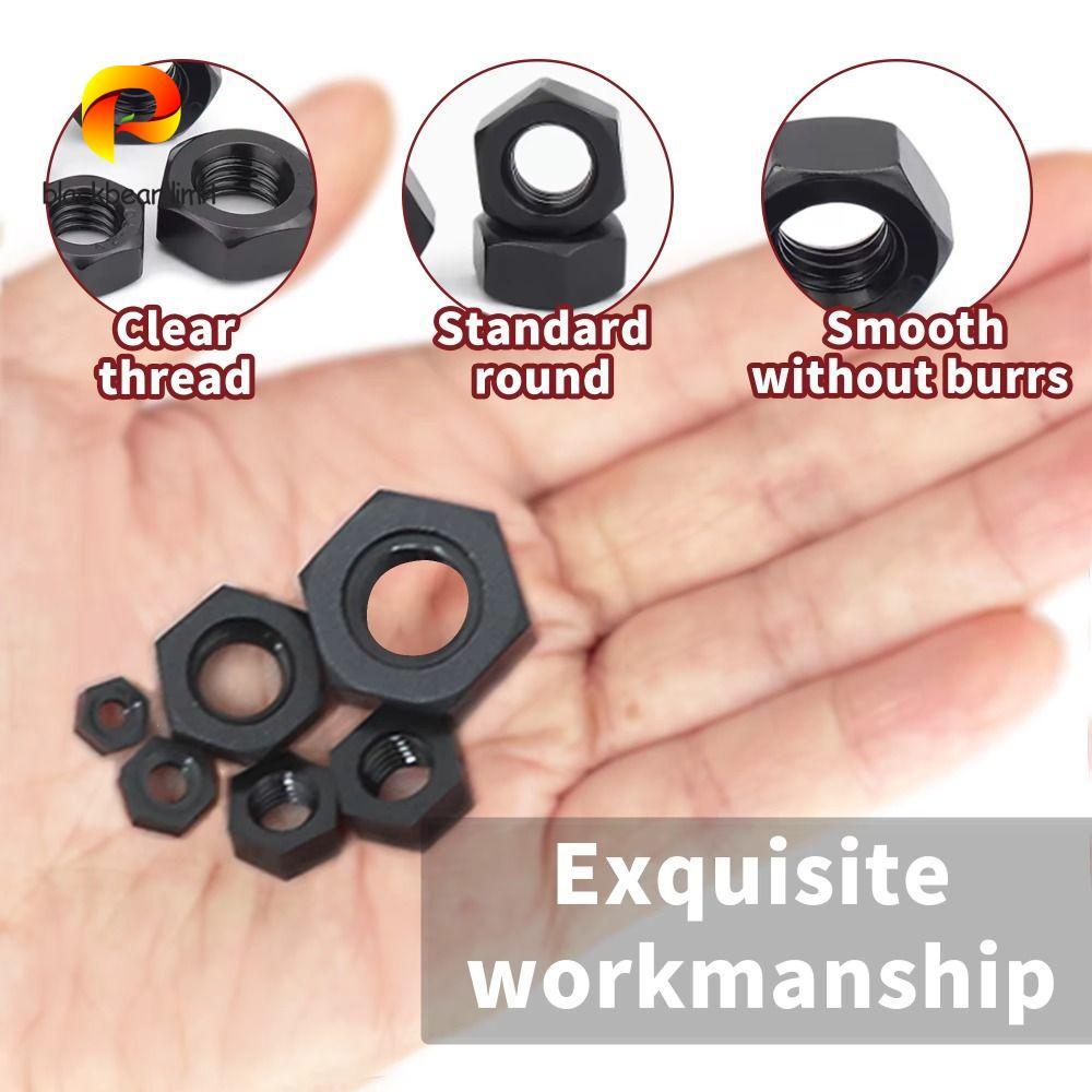BLACKBEAR LIMIT Hex Nuts Assortment Kit, Nylon Đen Nylon Hex Nuts, Chống Mài M 3 M 4 M 5 M 6 M 8 M 1