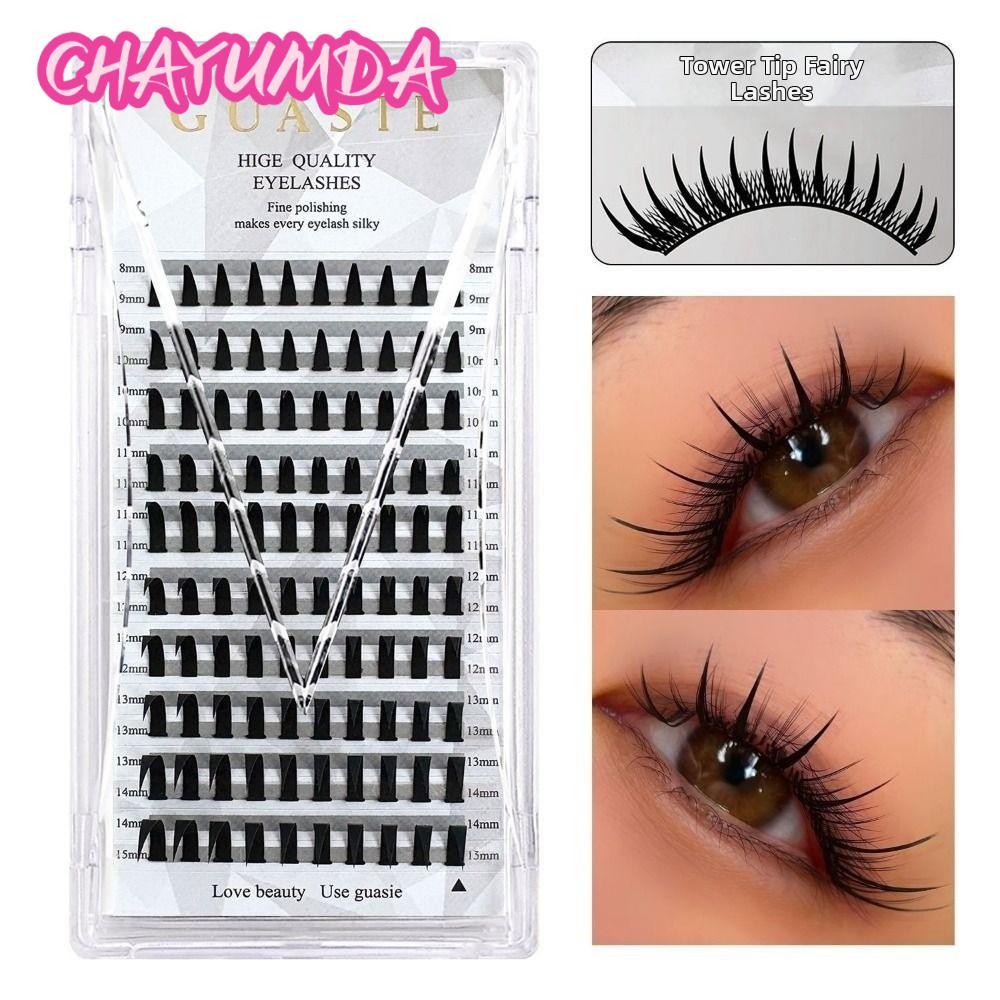 CHAYUMDA Manga Lông Mi Cụm, Baddie Anime 8-15mm Cụm Mi, Vẻ Đẹp Nữ Handmade Volume Spiky C Curl Eye C
